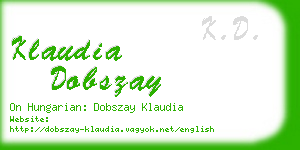 klaudia dobszay business card